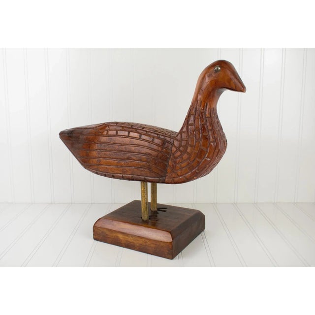 Contemporary 1985 Johnny Wyres "Hen Pheasant" Hand Carved Wooden Folk Art Bird For Sale - Image 3 of 13