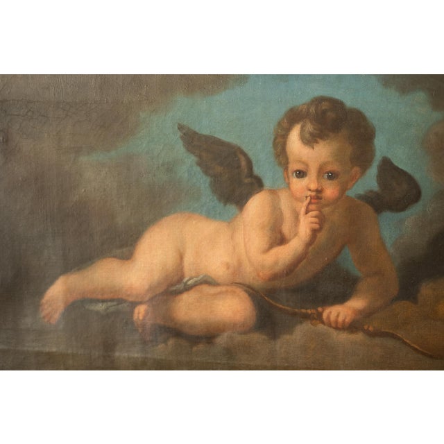 Venetian School Artist, Cherubs, Late 18th Century, Oil on Canvases, Framed, Set of 2 For Sale - Image 3 of 10