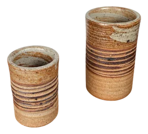 Mid-Century Modern Danish Studio Pottery Vase by Tue Poulsen, 1960s, Set of 2
