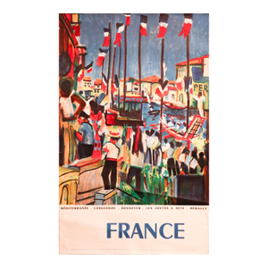 1959 French Travel Poster, France, Desnoyer: Les Joutes a Sète, Desnoyer