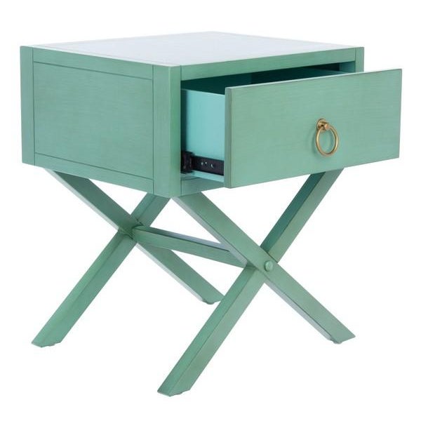 Turquoise Odilia 1 Drawer Nightstand - Turquoise For Sale - Image 8 of 10