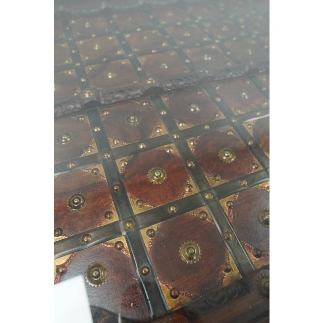 Vintage Rajasthani Style Carved Wood & Glass Dining Table For Sale - Image 11 of 14