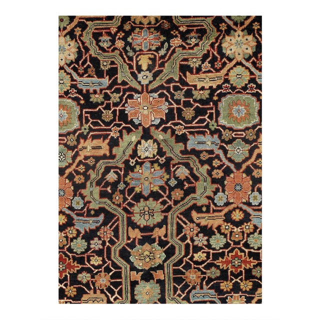 Serapi design rug. Handmade Hand-knotted in fine lambswool. Lamb's Wool on a Cotton Foundation Vegetable Dyed Hand-Spun...