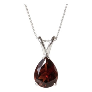 Garnet Pear Shape Pendant, January Birthstone Everyday Pendant for Woman For Sale