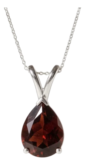 Garnet Pear Shape Pendant, January Birthstone Everyday Pendant for Woman