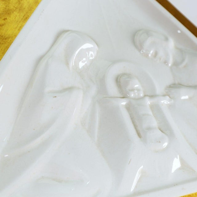 Sphinx Maastricht Ceramic Bas-Relief Painting of the Holy Family, in Very Good conditions. Designed 1960 to 1969 This...