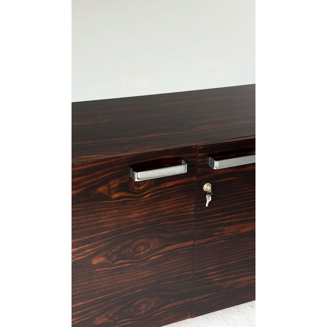 Rosewood & Chrome Gordon Russell Prestige Range Cabinet attributed to Trevor Chinn & Ray Leigh, 1975, in Flawless...