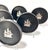 Vintage Nautical Silver Ship Coasters – Swedish Lerstorp Black Bakelite/Isolite Scandinavian Barware - Set of 6 For Sale - Image 4 of 9