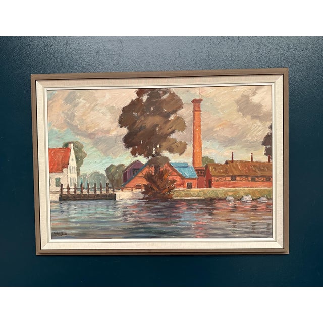 Helge Andersson, Coastal Village, 1965, Oil on Panel, Framed For Sale - Image 15 of 18
