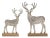 Metal Deer Silhouette with Wood Base (Set of 2) For Sale