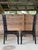 1990s Pair of Guildmaster Black Chinoiserie Cane Dining Side Chairs For Sale - Image 5 of 12