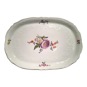 Mid 20th Century Meissen Porcelain Plate With Floral Theme