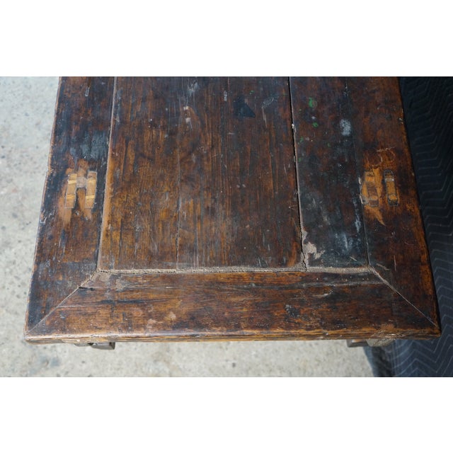 Antique Early 20th C. Chinese Dongbei Elm Altar Table Console Cabinet Sideboard For Sale - Image 18 of 18