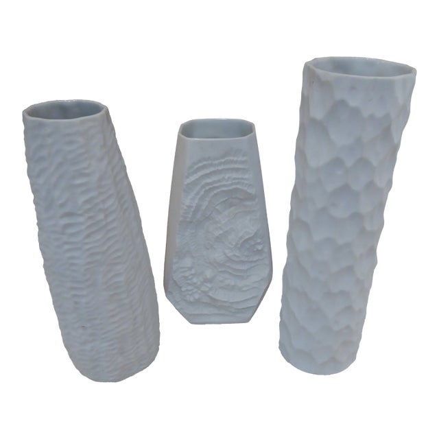 Vintage German Sculptural Porcelain Vases - Set of 3 For Sale
