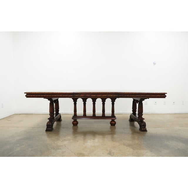 Wood Vintage Extendable Mahogany Dining Table Attributed to Theodore Alexander For Sale - Image 7 of 18