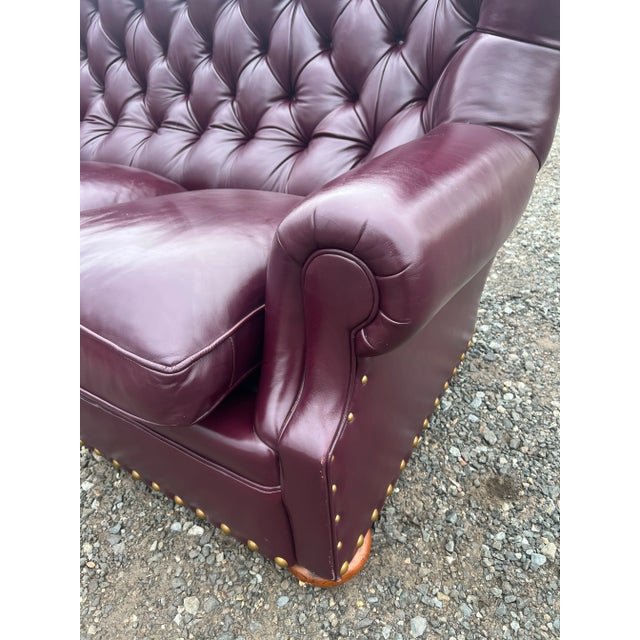 Thomasville “Hides and Seats” Tufted Leather Chesterfield Sofa Chairish