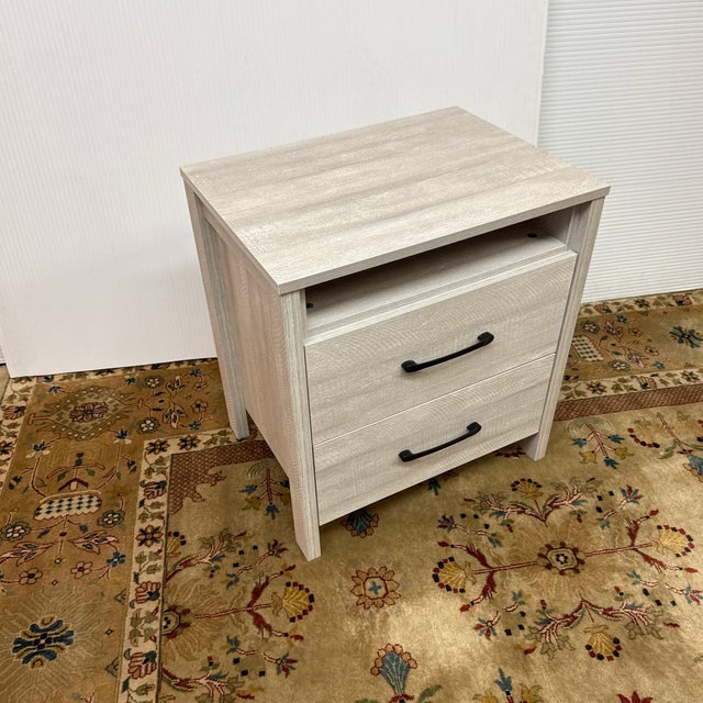 Galano Modern Nightstand, Dusty Gray Oak For Sale - Image 10 of 12