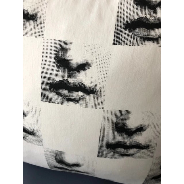 Mid-Century Modern Fornasetti Mouths Throw Pillow Cushion For Sale - Image 3 of 8