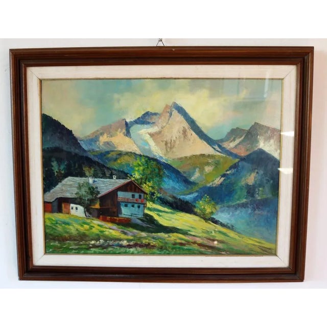 Piero Leo, Mountain Landscape, 1974, Oil on Faesitis For Sale - Image 10 of 13