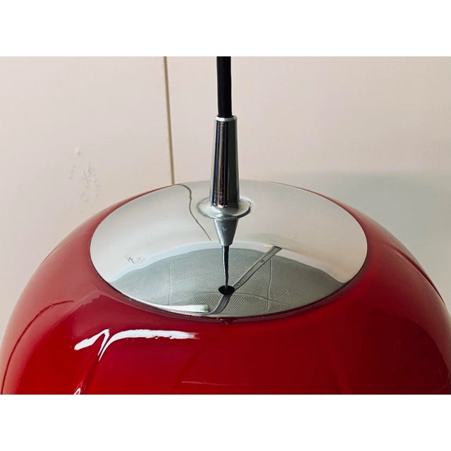 Red Mid-Century Modern Glass Pendant Lamp from Peill & Putzler For Sale - Image 8 of 12