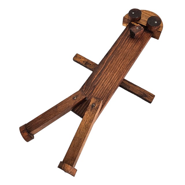 1940s Handmade Outsider Folk Art Wood Plank Wall Figure, Rustic Primitive, 16.5-Inch For Sale - Image 5 of 8