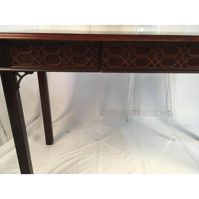 Brown 1980s Chippendale Drexel Console For Sale - Image 8 of 11