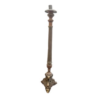 Antique 19 Century Tall Gothic-Style / Religious French Altar Candlestick For Sale