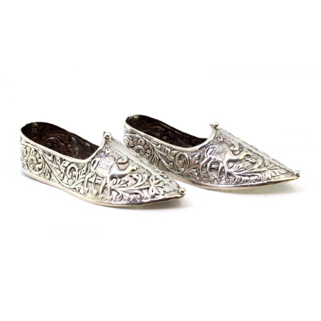 Arabic Slippers with Camels and Plant Reliefs, Set of 2, in Good conditions. Designed 1920 to 1949