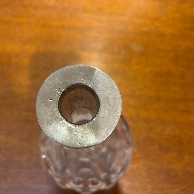 Early 20th Century Gorgeous, Tall Decanter With Silver Neck For Sale In Aspen - Image 6 of 9