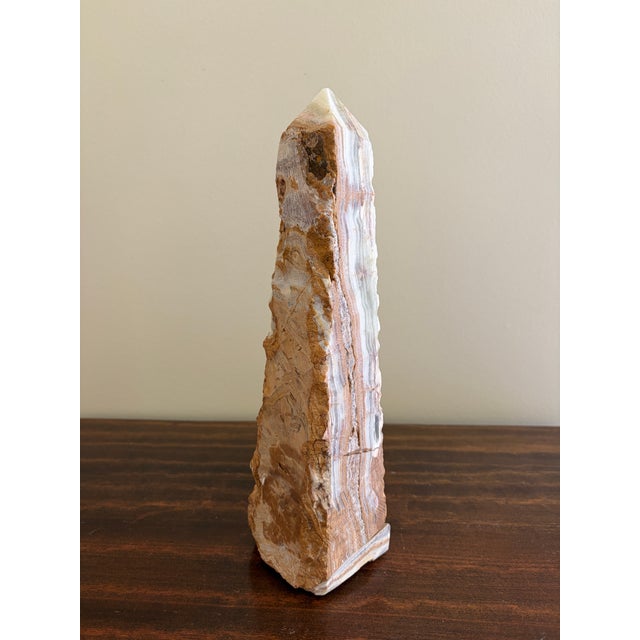 Late 20th Century Neoclassical Solid Marble Green and Brown Obelisk For Sale - Image 5 of 8