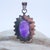 Metal Vintage Amethyst With Sterling Silver Starburst Pendant For Sale - Image 7 of 8