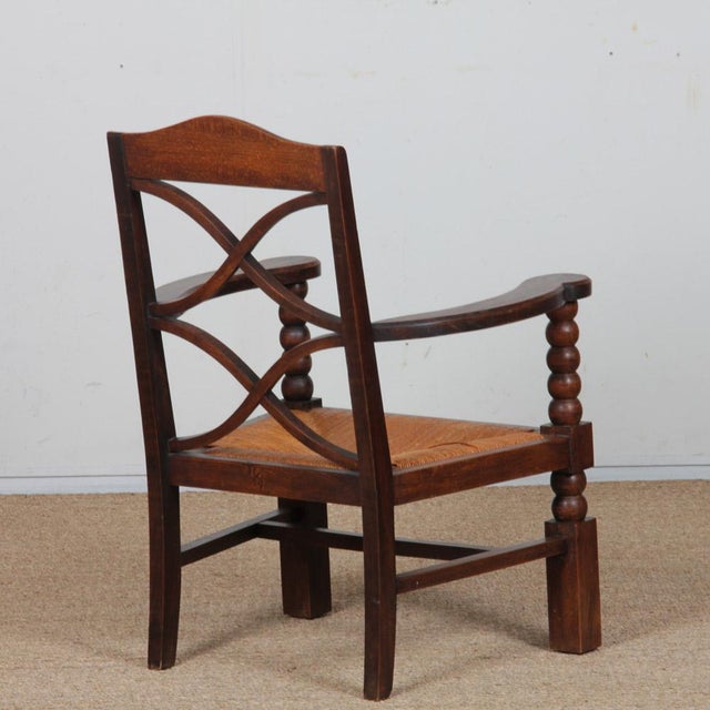Brown Vintage Armchairs in the style of Charles Dudouyt, 1950, Set of 2 For Sale - Image 8 of 11
