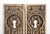 Antique Eastlake style recessed pocket door pulls made of brass with a patina finish. The original mounting screws are not...