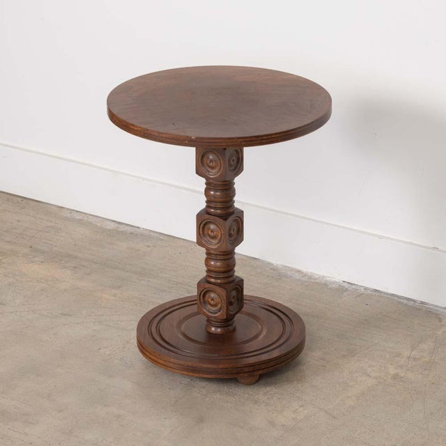 French 1940s Petite French Wood Side Table by Charles Dudouyt For Sale - Image 3 of 9