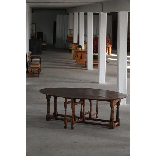 Large Mid-Century French Modern Gateleg Dining or Console Table, 1940s For Sale - Image 15 of 18