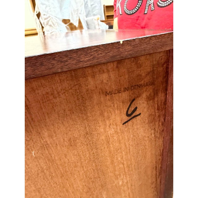 Mid Century Danish Rosewood Sideboard – Vintage Scandinavian Storage Cabinet on Tapered Legs For Sale - Image 9 of 10