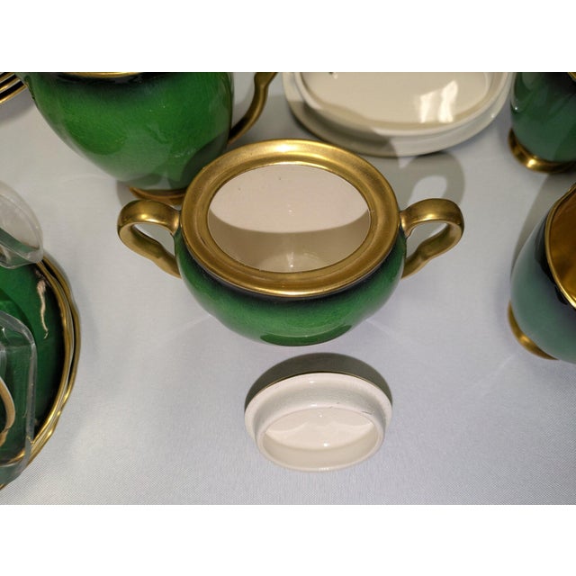 Vintage Carlton Ware "Vert Royale" English Tea & Coffee Service for Six – Emerald Green & Gilt, 15 Pieces For Sale - Image 10 of 10