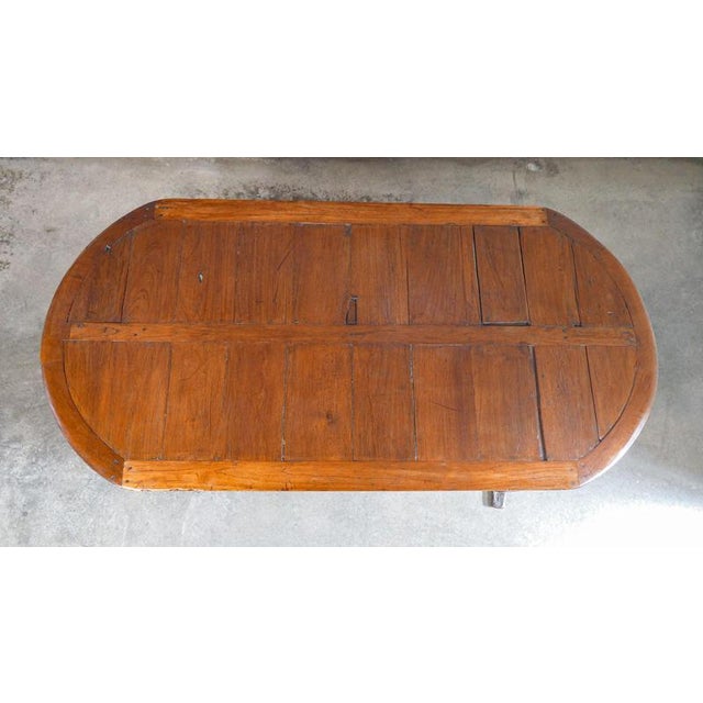 Brown Rustic Handcrafted Wood Table For Sale - Image 8 of 18