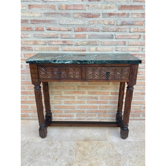 Early 20th Century Spanish Carved Walnut Console Table For Sale - Image 16 of 18