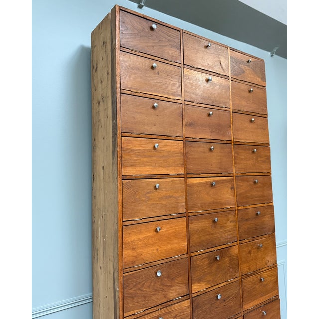 Large Oak Notarys Cabinet with Drop-Leaf Doors, 1950s For Sale - Image 6 of 10