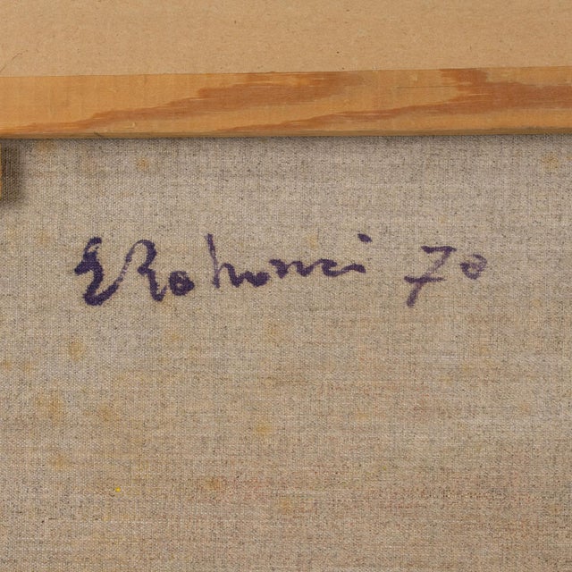 Modern Orange Nude Oil on Canvas Painting, 1970 For Sale - Image 16 of 17