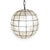 Stunning contemporary globe lantern made from delicate Capiz shell square pattern bonded together with pewter finish...