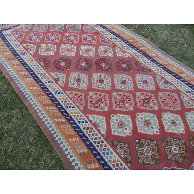 1950s Vintage Anatolian Turkish Kilim Rug 5′1″ × 9′8″ For Sale - Image 5 of 12