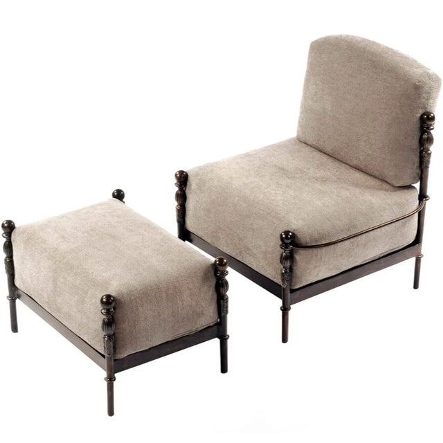 Early 21st Century Set of Montecito Outdoor Lounge Chair and Ottoman by Michael Taylor For Sale - Image 5 of 5