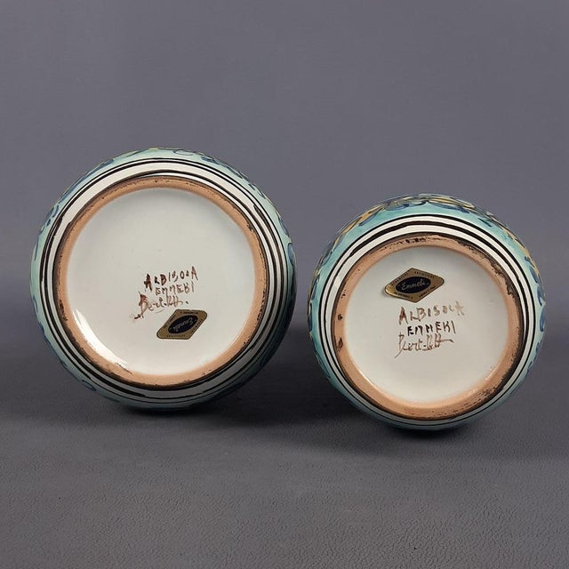 Albissola Majolica Vases from Emmebi, 1960s, Set of 2 For Sale - Image 9 of 13