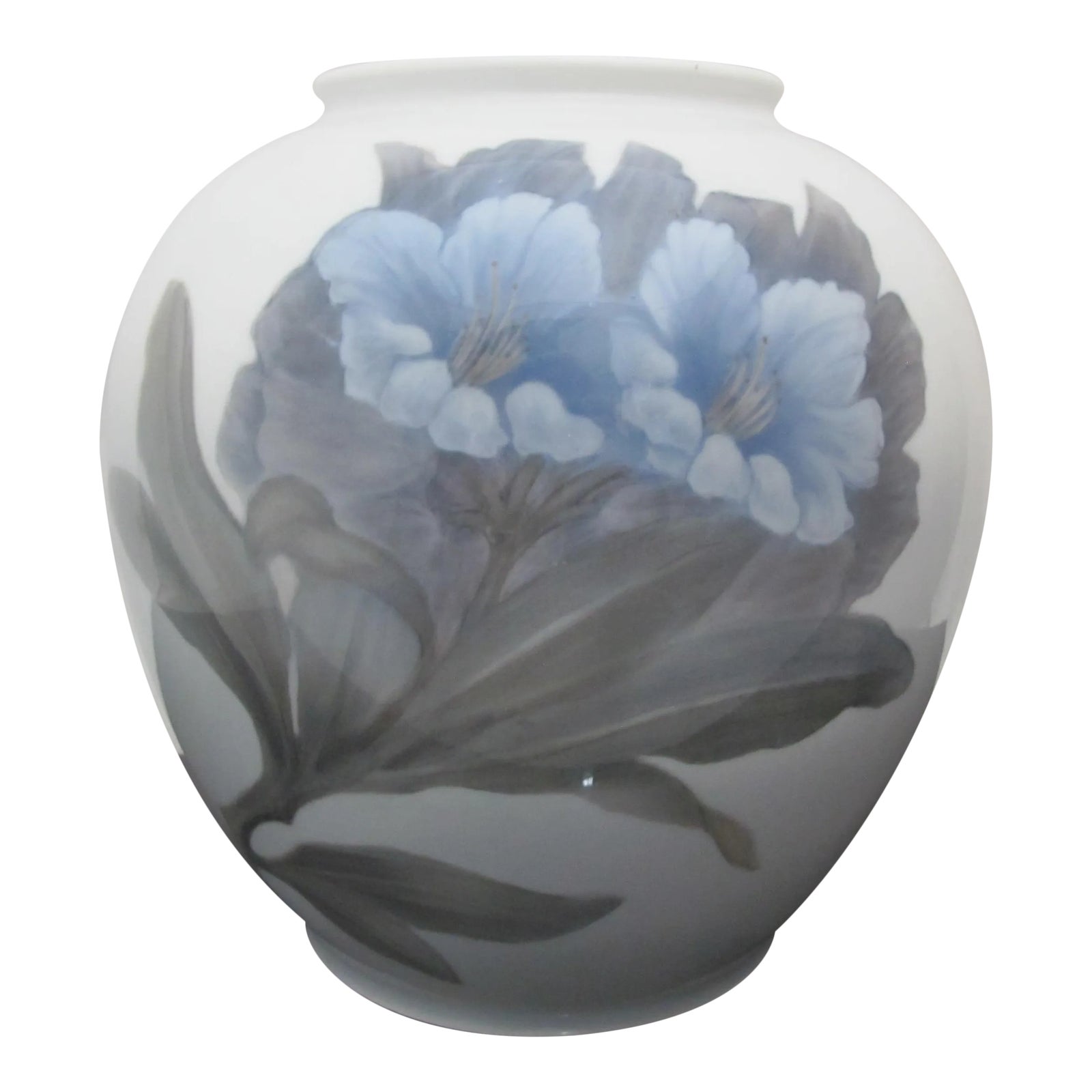 Royal Copenhagen Large Blue Flower Vase | Chairish