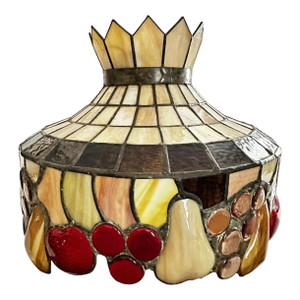 Vintage 1960s Leaded Tiffany Style Hanging Lamp Shade