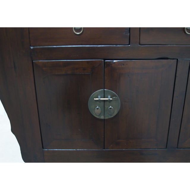 93" Long Antique Chinese 5 Drawer Buffet Sideboard Cabinet For Sale - Image 9 of 11