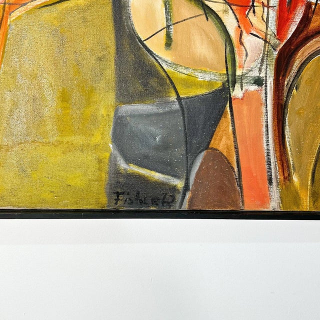 1960s Mid Century Abstract Expressionist Oil on Canvas For Sale - Image 5 of 6