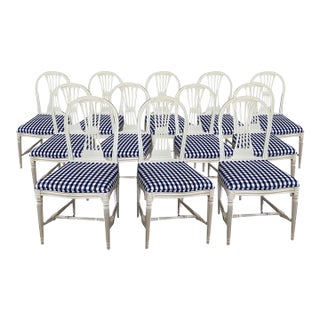 Set of 12 Gustavian Chairs, 1890's. For Sale